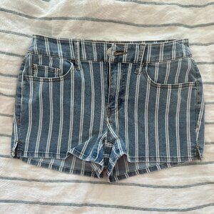 Striped Jean Shorts